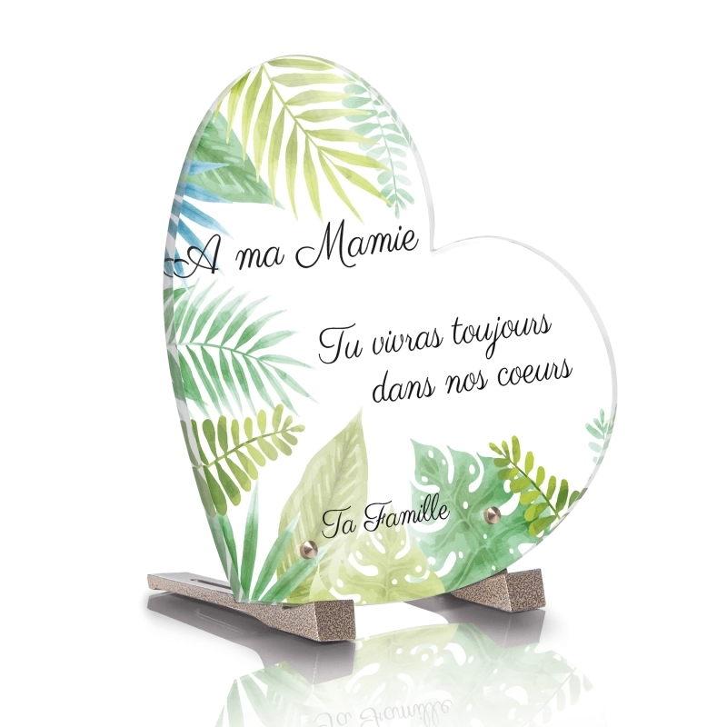 Plaque Tombale Cadre Tropical Coeur Plaque Tombale Cadre Tropical Coeur