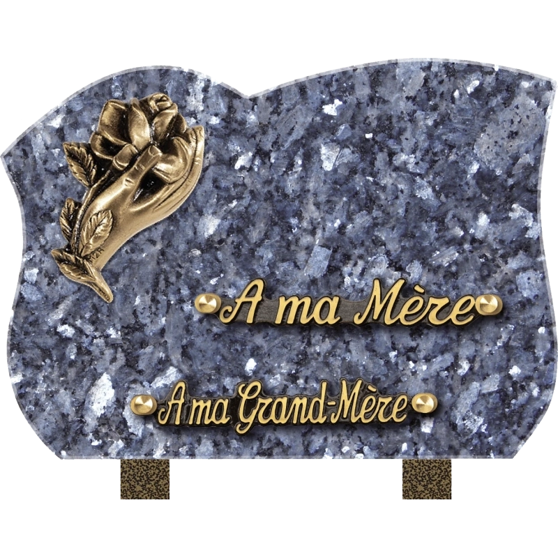 Plaque funéraire granit Forme Rose Main 25x18cm (moyen) Plaque funéraire granit Forme Rose Main 25x18cm (moyen)