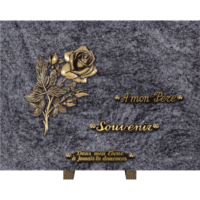 Plaque funéraire granit Rose 40x30cm (grand)