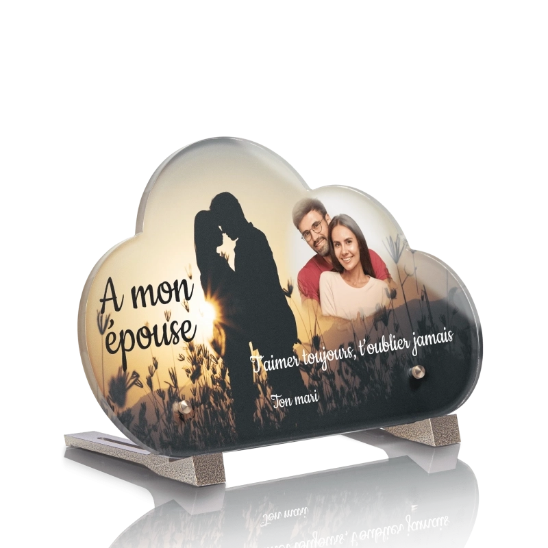 Plaque Funéraire Nuage Amour Couple