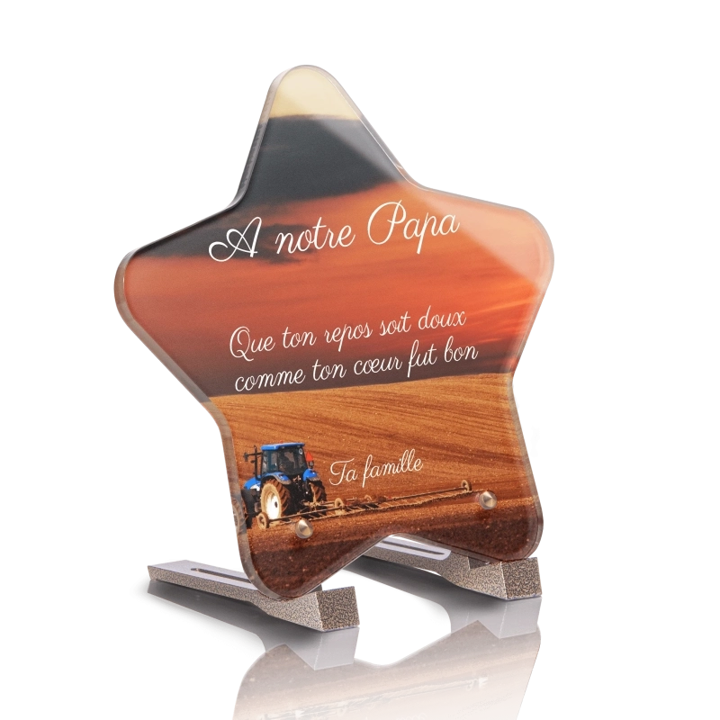 Plaque Funéraire Etoile Tracteur Laboureur Plaque Funéraire Etoile Tracteur Laboureur