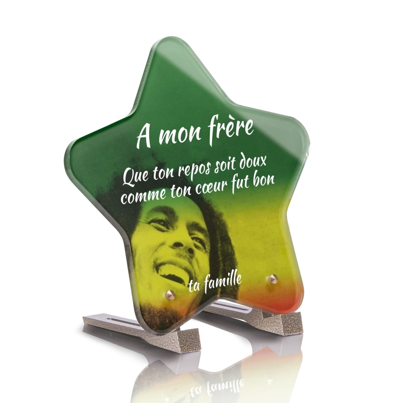Plaque Funéraire Etoile Bob Marley
