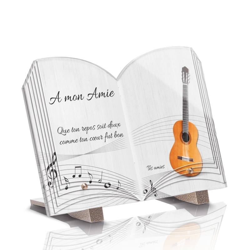 Plaque Funéraire Livre Guitare Plaque Funéraire Livre Guitare