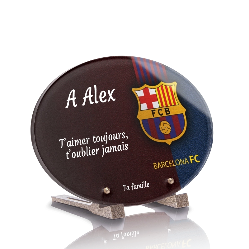 Plaque Funéraire Originale Ovale Foot FC Barcelone Plaque Funéraire Originale Ovale Foot FC Barcelone