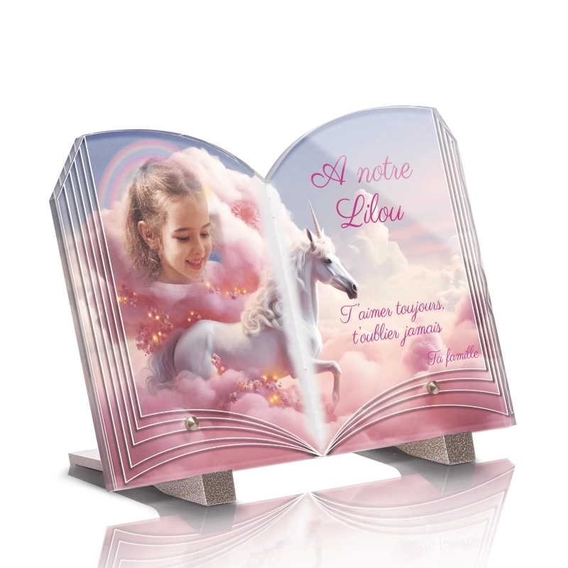 Plaque Funéraire Livre Enfant Licorne Plaque Funéraire Livre Enfant Licorne