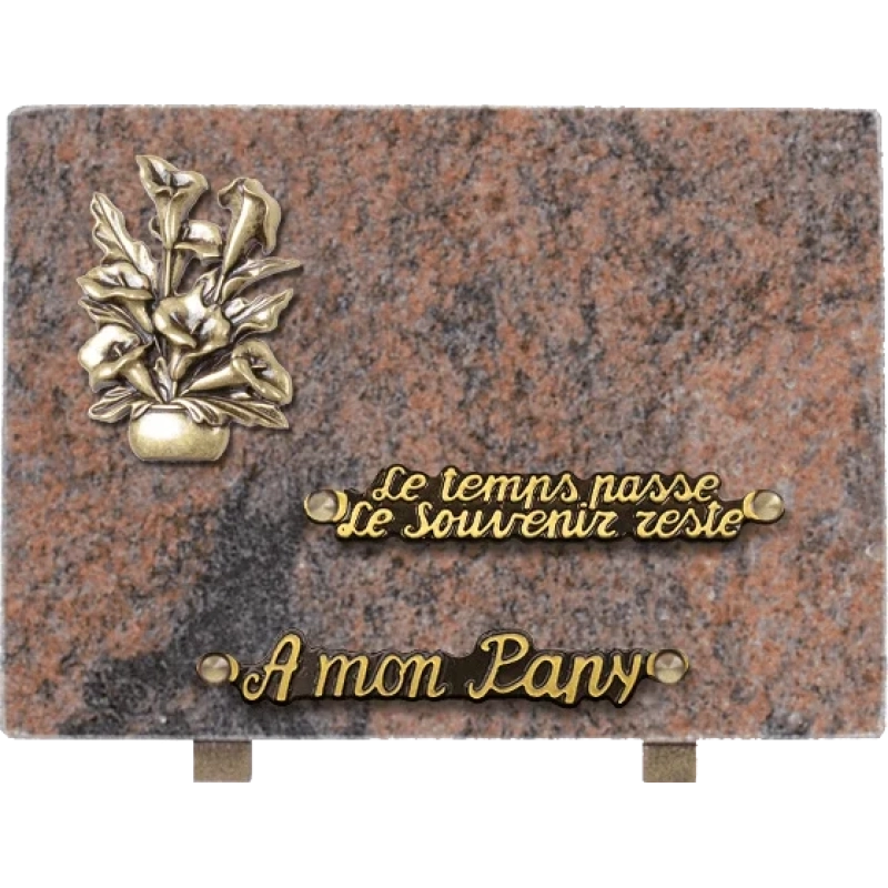 Plaque funéraire granit Fleurs Bouquet 25x18cm (moyen) Plaque funéraire granit Fleurs Bouquet 25x18cm (moyen)