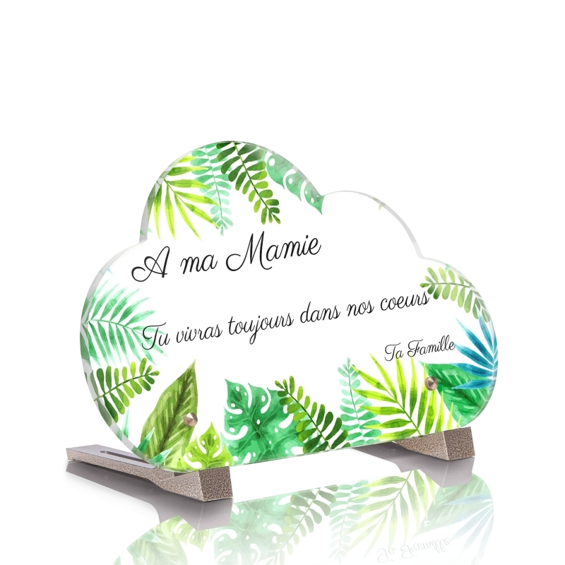 Plaque Tombale Cadre Tropical Nuage