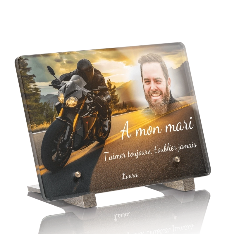 Plaque Funéraire Moto Motard