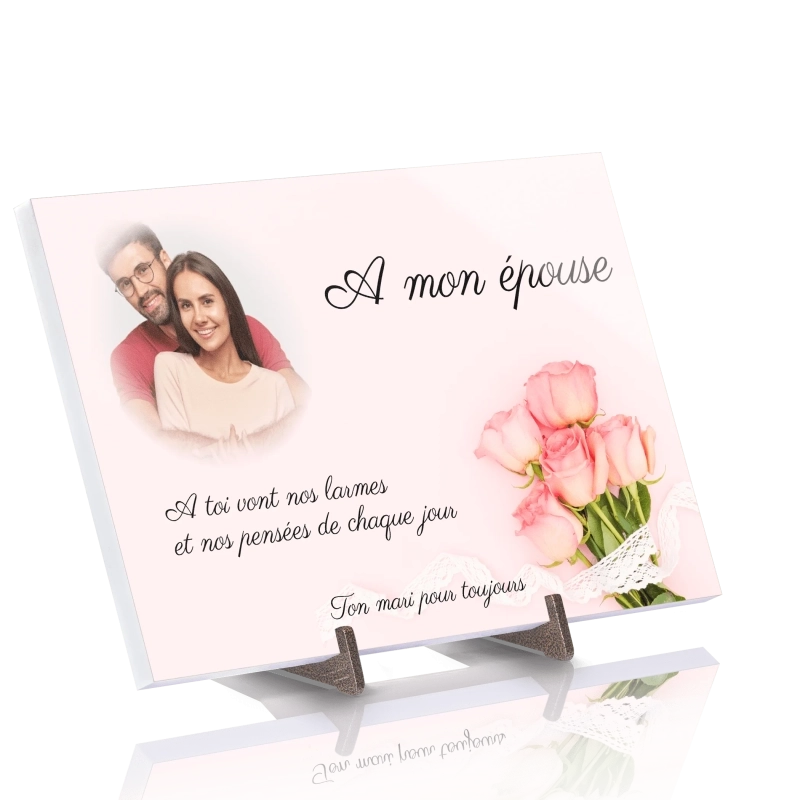 Plaque Funéraire Roses en Pierre Acrylate Plaque Funéraire Roses en Pierre Acrylate