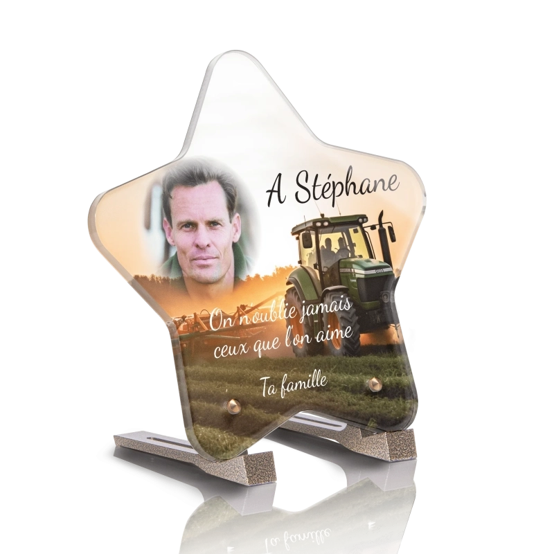 Plaque Funéraire Etoile Tracteur Agriculteur Plaque Funéraire Etoile Tracteur Agriculteur