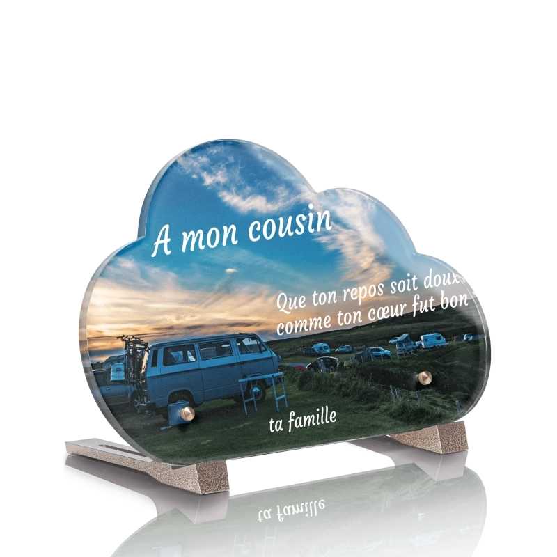 Plaque Funéraire Nuage Camping Car 2