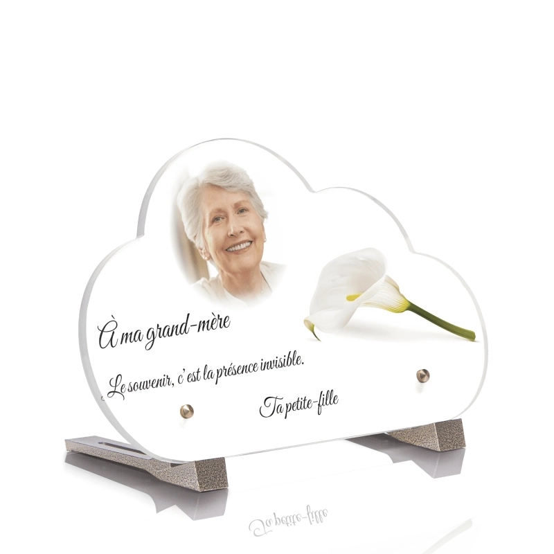 Plaque Funéraire Nuage Fleur Arum Plaque Funéraire Nuage Fleur Arum