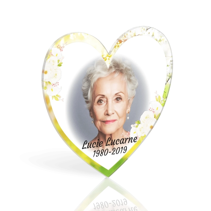 Médaillon Funéraire Coeur Fleurs