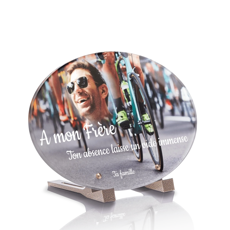 Plaque Funéraire Ovale Cycliste Plaque Funéraire Ovale Cycliste