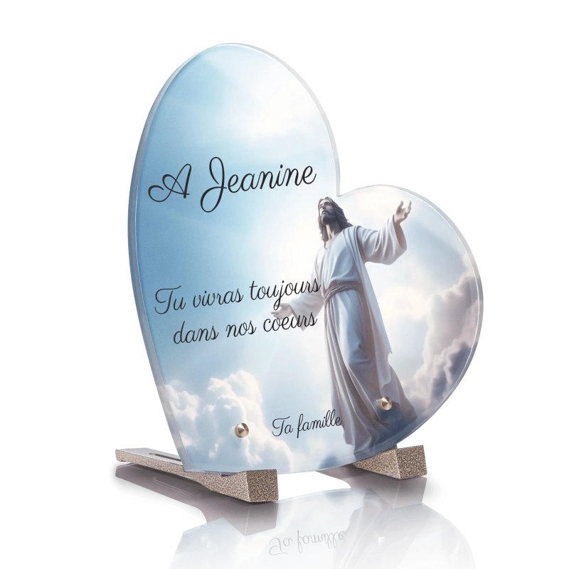 Plaque Funéraire Coeur Jésus 2