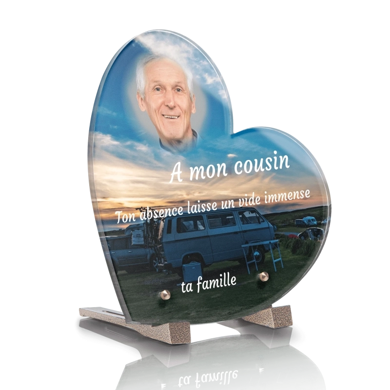 Plaque Funéraire Coeur Camping Car 2