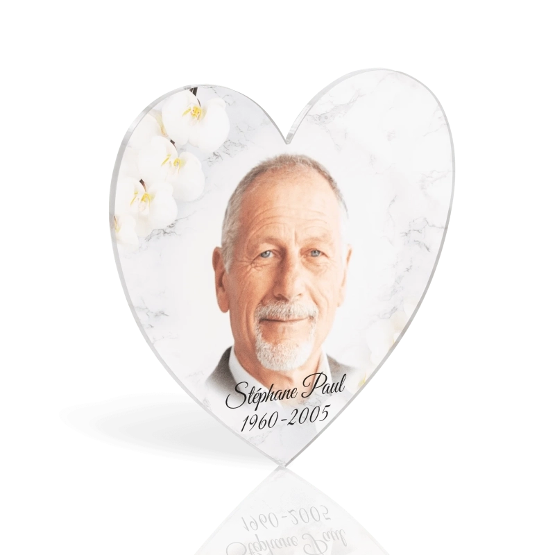 Médaillon Funéraire Coeur Orchidée Médaillon Funéraire Coeur Orchidée