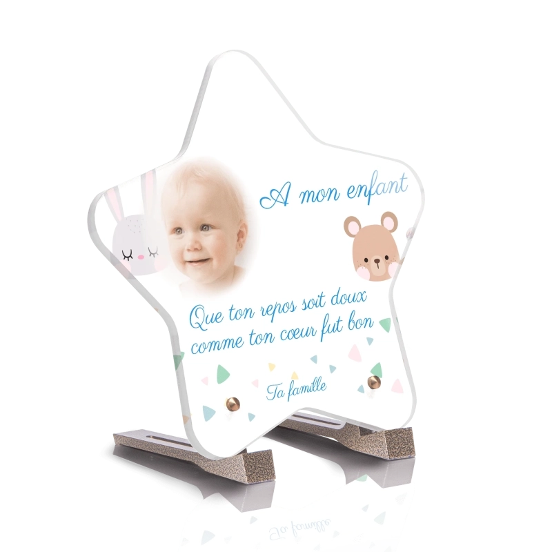 Plaque Funéraire Etoile Bébé Ours Plaque Funéraire Etoile Bébé Ours
