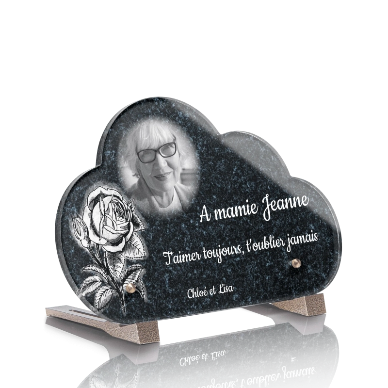 Plaque Funéraire Nuage Rose Monochrome