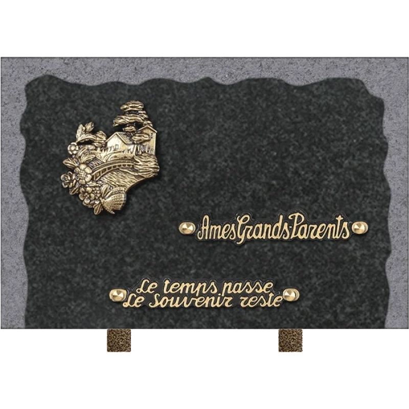 Plaque funéraire granit Fleurs 30x20cm (standard) Plaque funéraire granit Fleurs 30x20cm (standard)