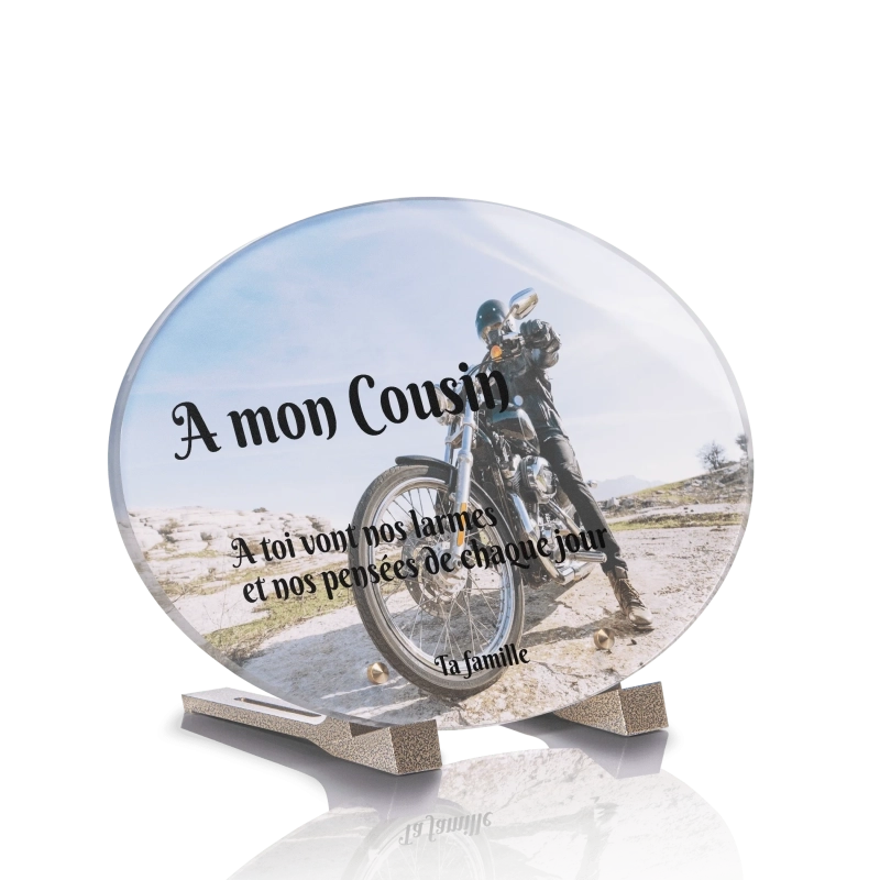 Plaque Funéraire Ovale Moto 2