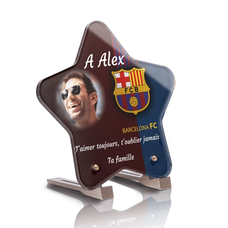 Plaque Funéraire Originale Etoile Foot FC Barcelone Plaque Funéraire Originale Etoile Foot FC Barcelone
