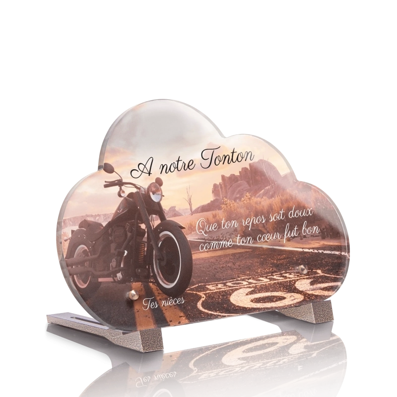 Plaque Funéraire Nuage Moto Harley