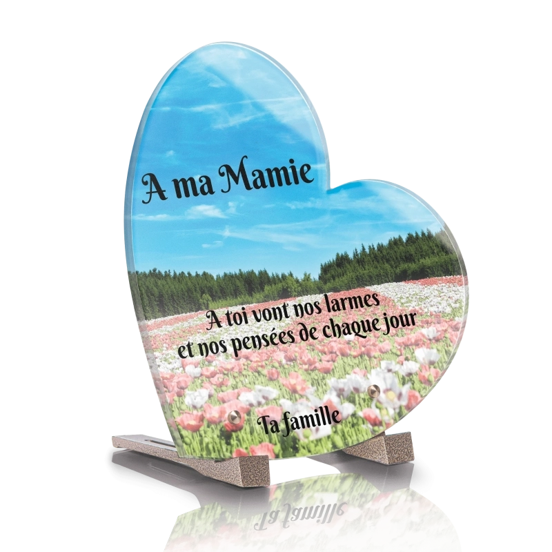 Plaque Funéraire Coeur Champ de Fleurs Plaque Funéraire Coeur Champ de Fleurs