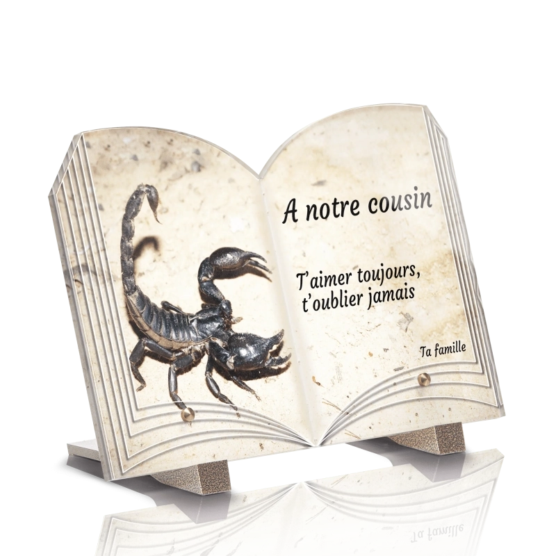 Plaque Cimetière Livre Scorpion Plaque Cimetière Livre Scorpion