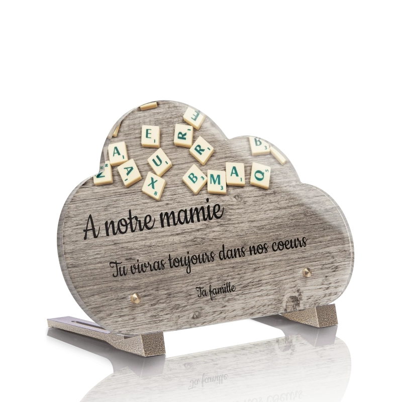 Plaque Funéraire Nuage Scrabble