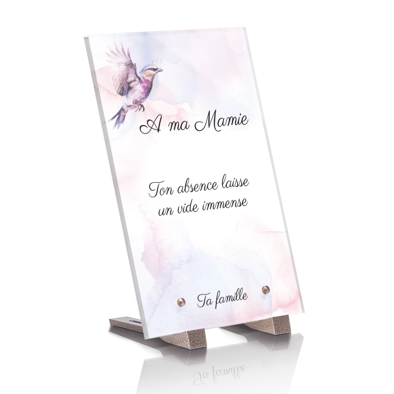 Plaque Funéraire Verticale Oiseau Aquarelle Plaque Funéraire Verticale Oiseau Aquarelle