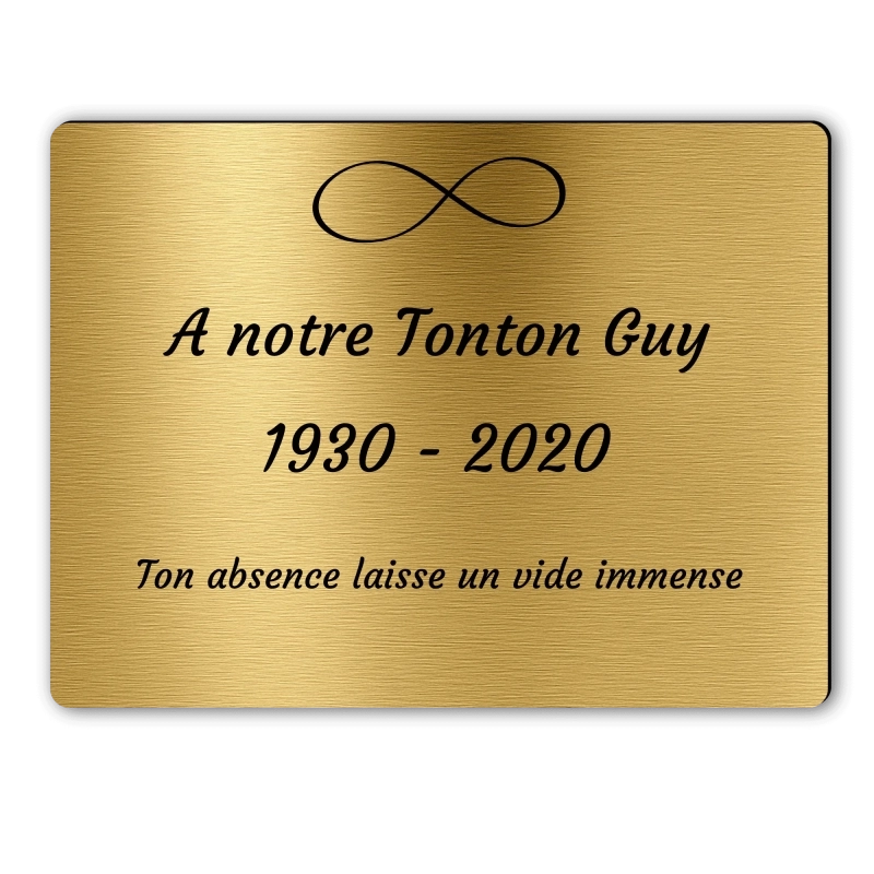 Plaque Funéraire Rectangle Gravée Infini Plaque Funéraire Rectangle Gravée Infini