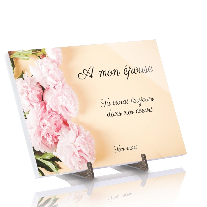 Plaque Funéraire Fleurs en Pierre Acrylate Plaque Funéraire Fleurs en Pierre Acrylate