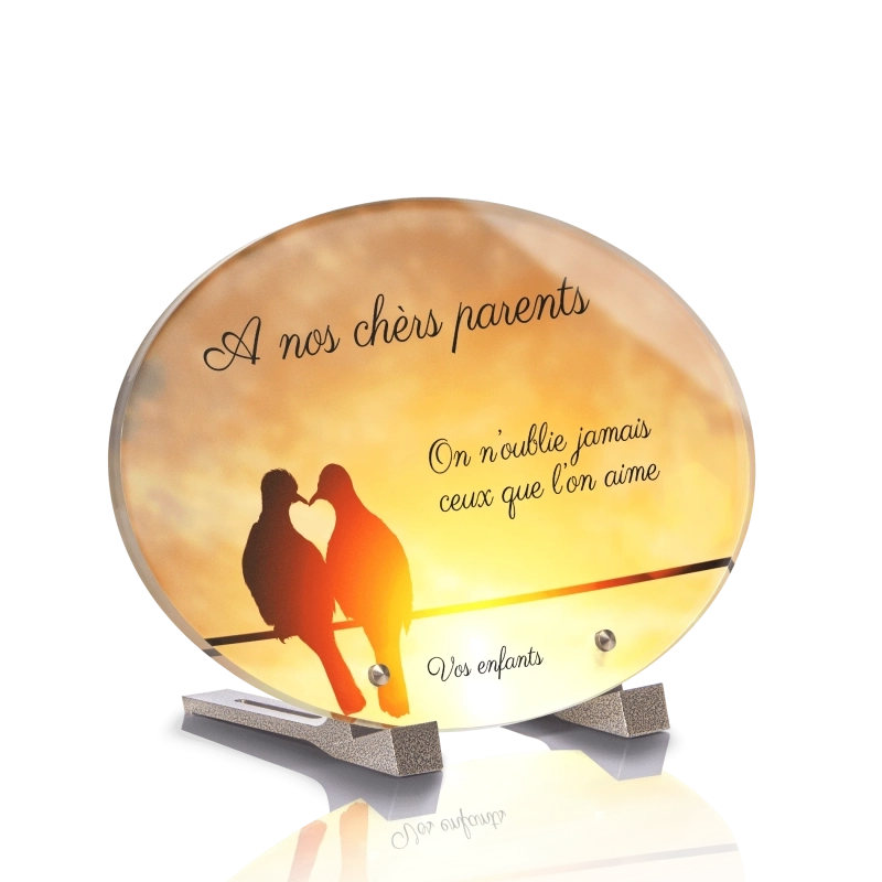 Plaque Funéraire Ovale Oiseaux Colombes Amour Plaque Funéraire Ovale Oiseaux Colombes Amour