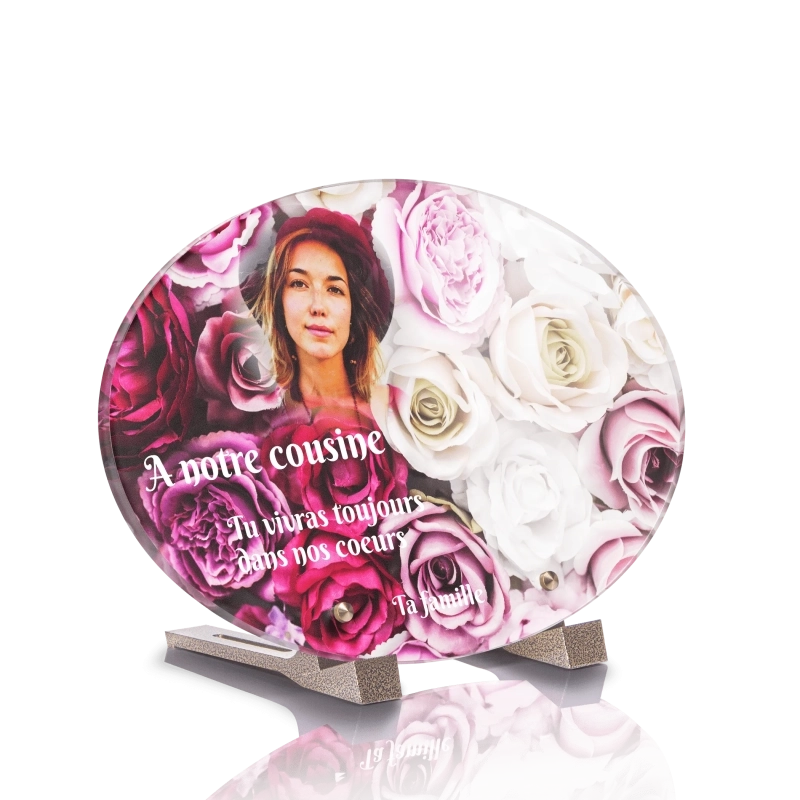 Plaque Funéraire Ovale Roses Plaque Funéraire Ovale Roses