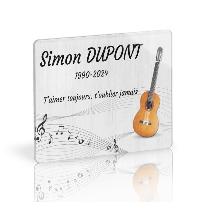 Plaque Columbarium Guitare