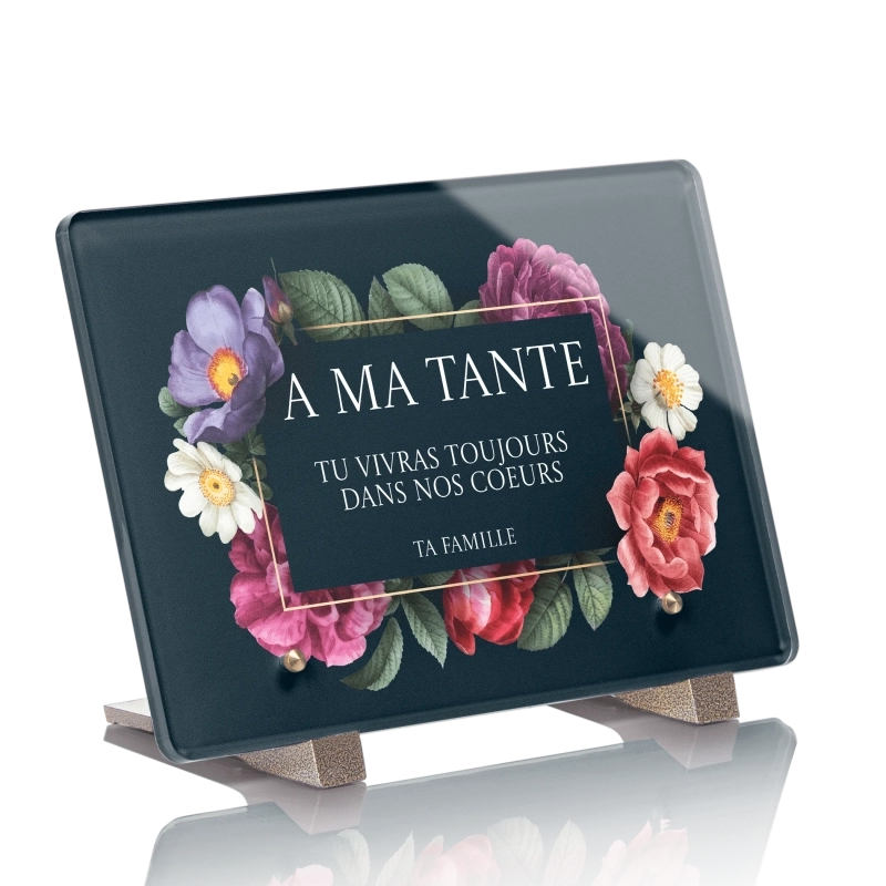 Plaque Funéraire Cadre Fleurs Bleues Plaque Funéraire Cadre Fleurs Bleues