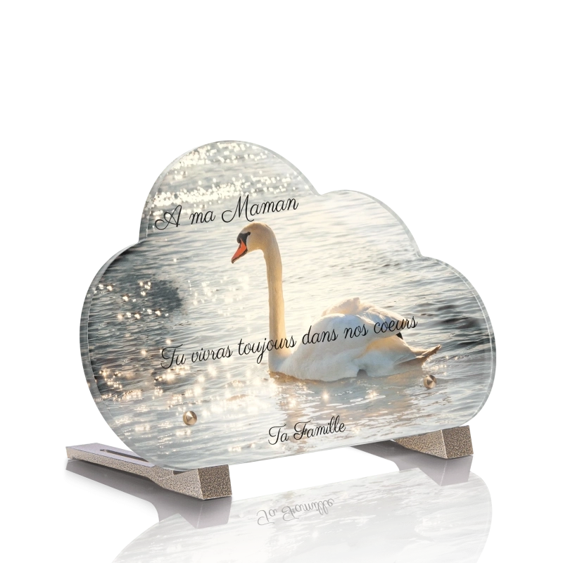 Plaque Tombale Cygne Nuage