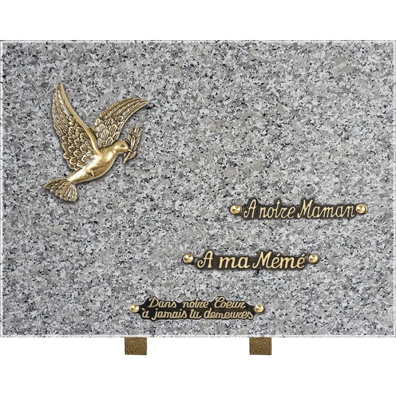 Plaque funéraire granit Colombe 2 40x30cm (grand) Plaque funéraire granit Colombe 2 40x30cm (grand)