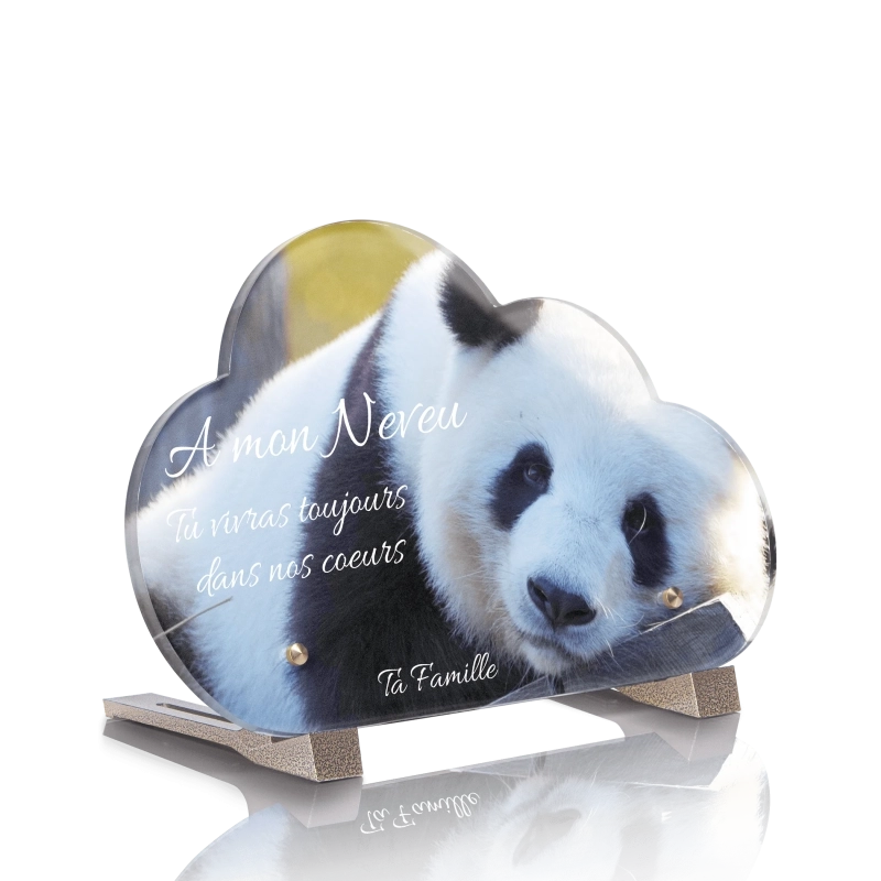 Plaque Tombale Panda Nuage