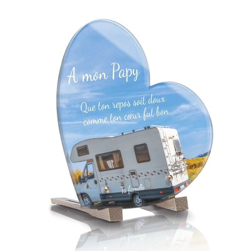 Plaque Funéraire Coeur Camping Car 5