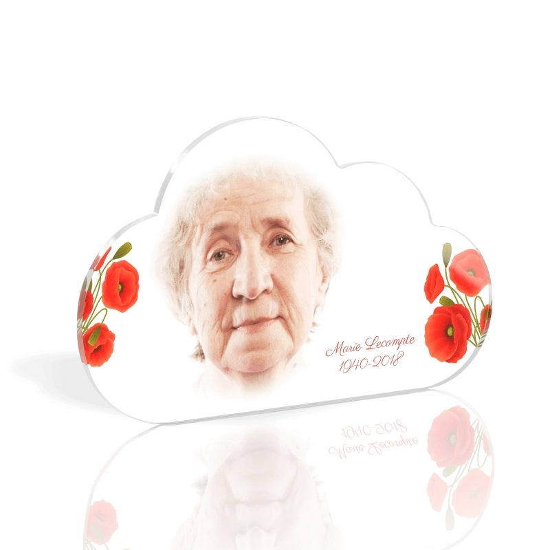 Médaillon Funéraire Nuage Coquelicots Médaillon Funéraire Nuage Coquelicots