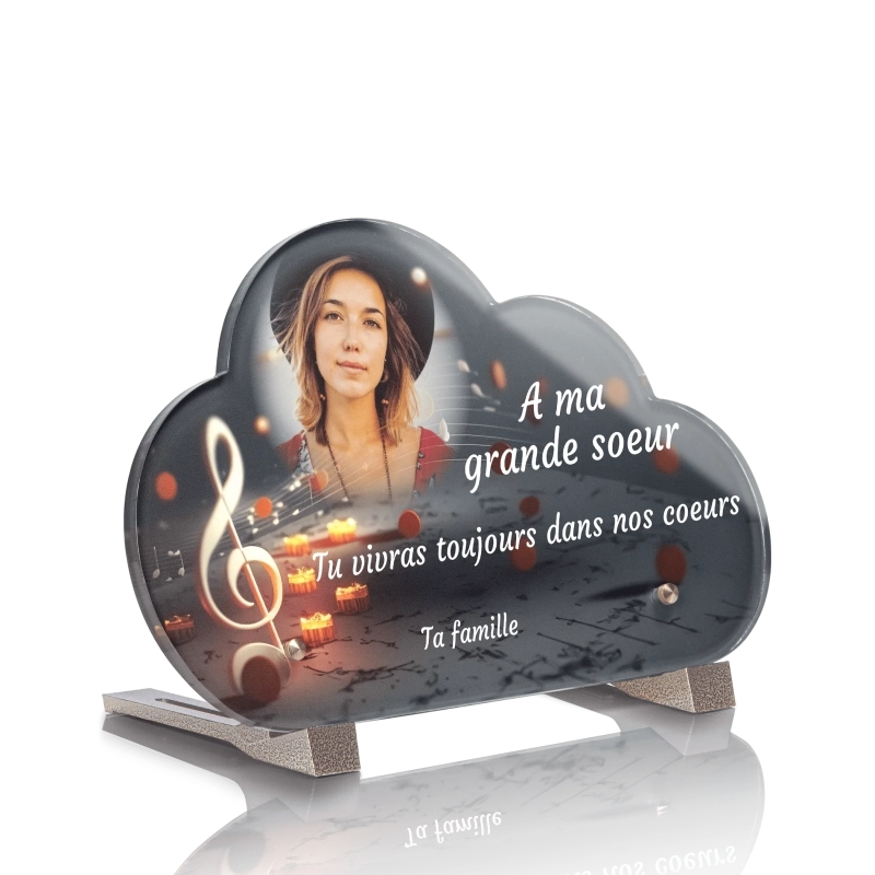 Plaque Funéraire Nuage Notes de musique 2 Plaque Funéraire Nuage Notes de musique 2