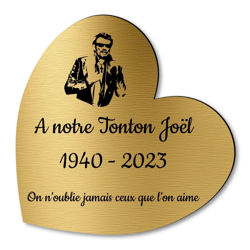 Plaque Funéraire Coeur Gravée Johnny Hallyday Plaque Funéraire Coeur Gravée Johnny Hallyday