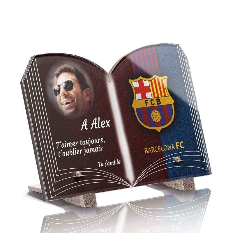 Plaque Funéraire Originale Livre Foot FC Barcelone Plaque Funéraire Originale Livre Foot FC Barcelone