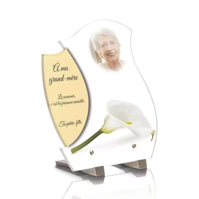 Plaque Funéraire Design Fleur Arum
