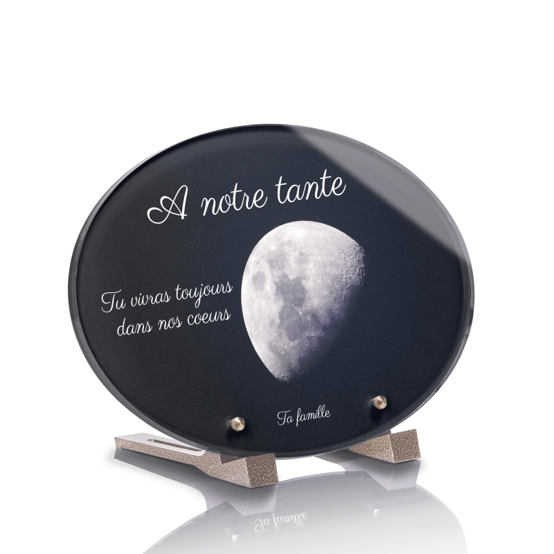 Plaque Funéraire Originale Ovale Lune