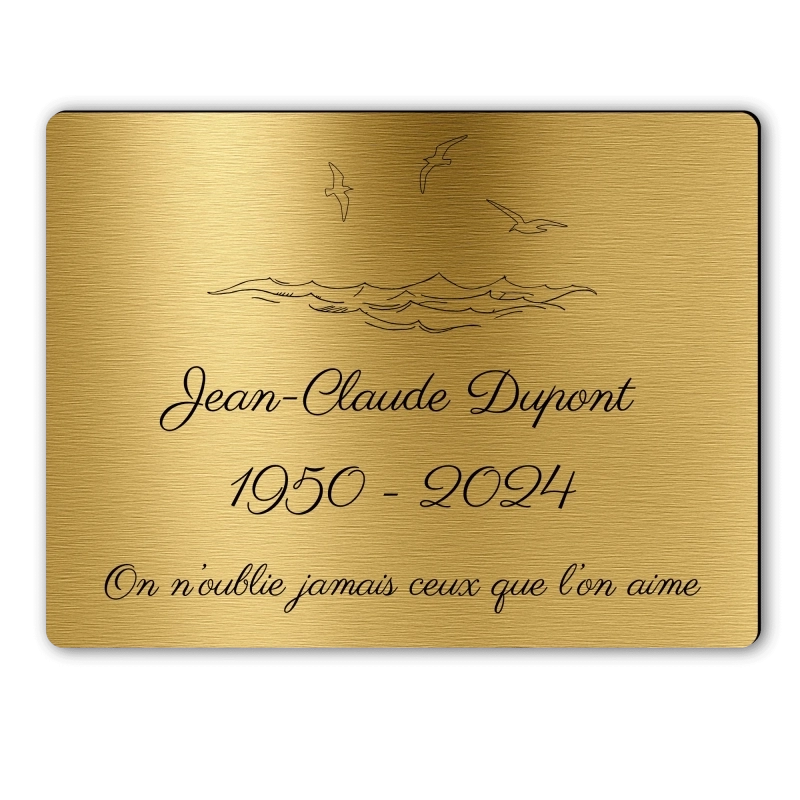 Plaque Funéraire Rectangle Gravée Océan Plaque Funéraire Rectangle Gravée Océan