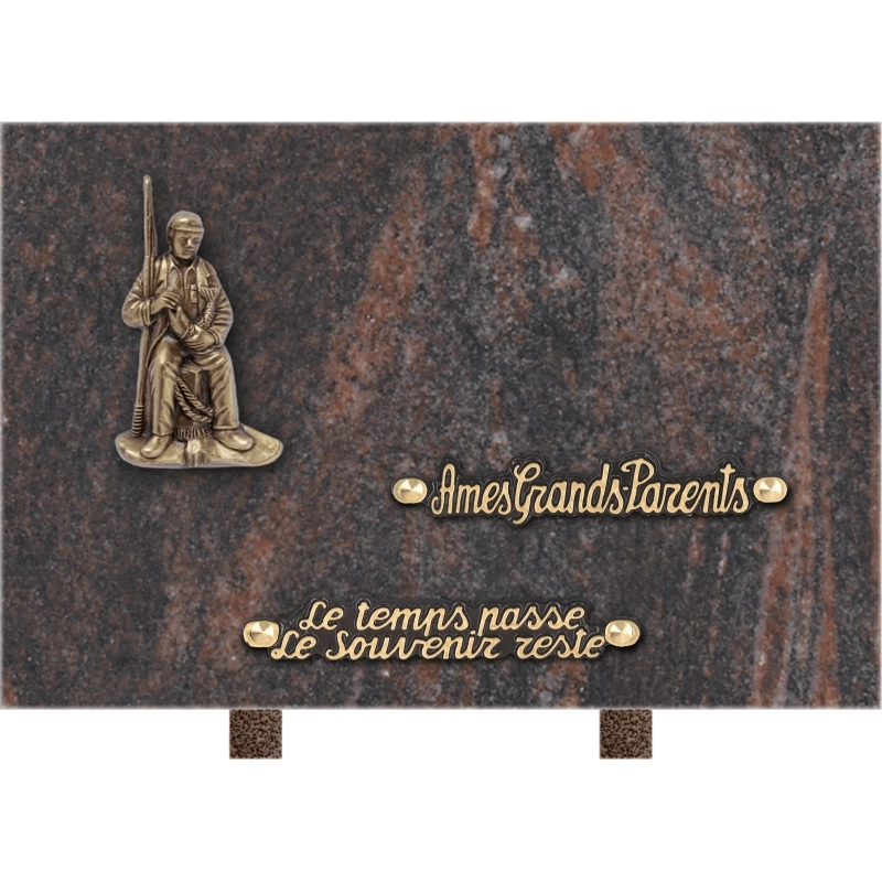 Plaque funéraire granit Pêcheur 30x20cm (standard) Plaque funéraire granit Pêcheur 30x20cm (standard)