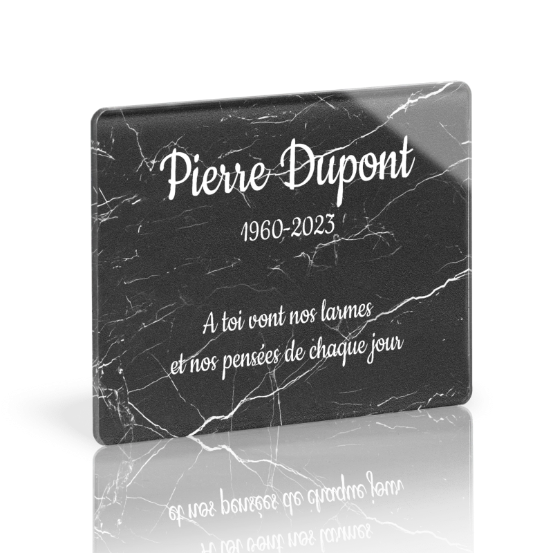 Plaque Columbarium Effet Marbre noir